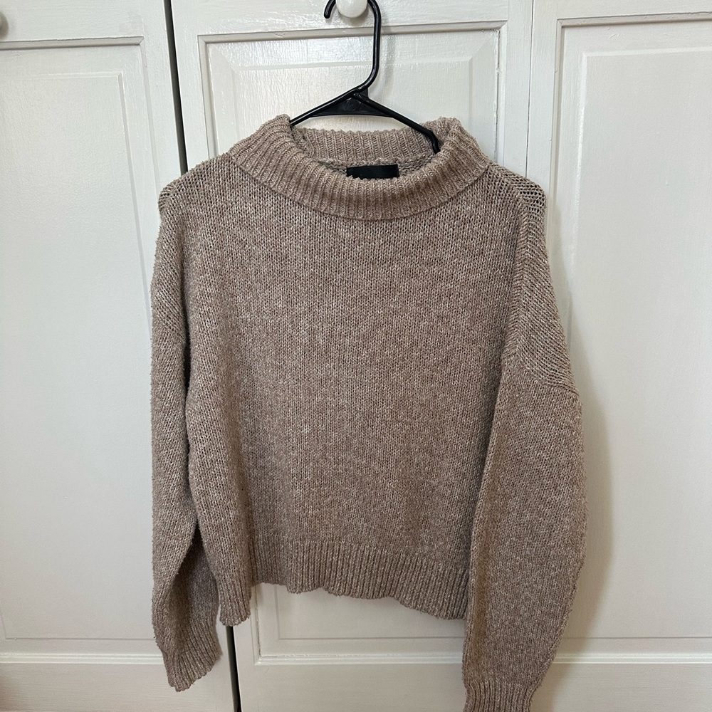 Cozy Brown Cowlneck Women's Sweater